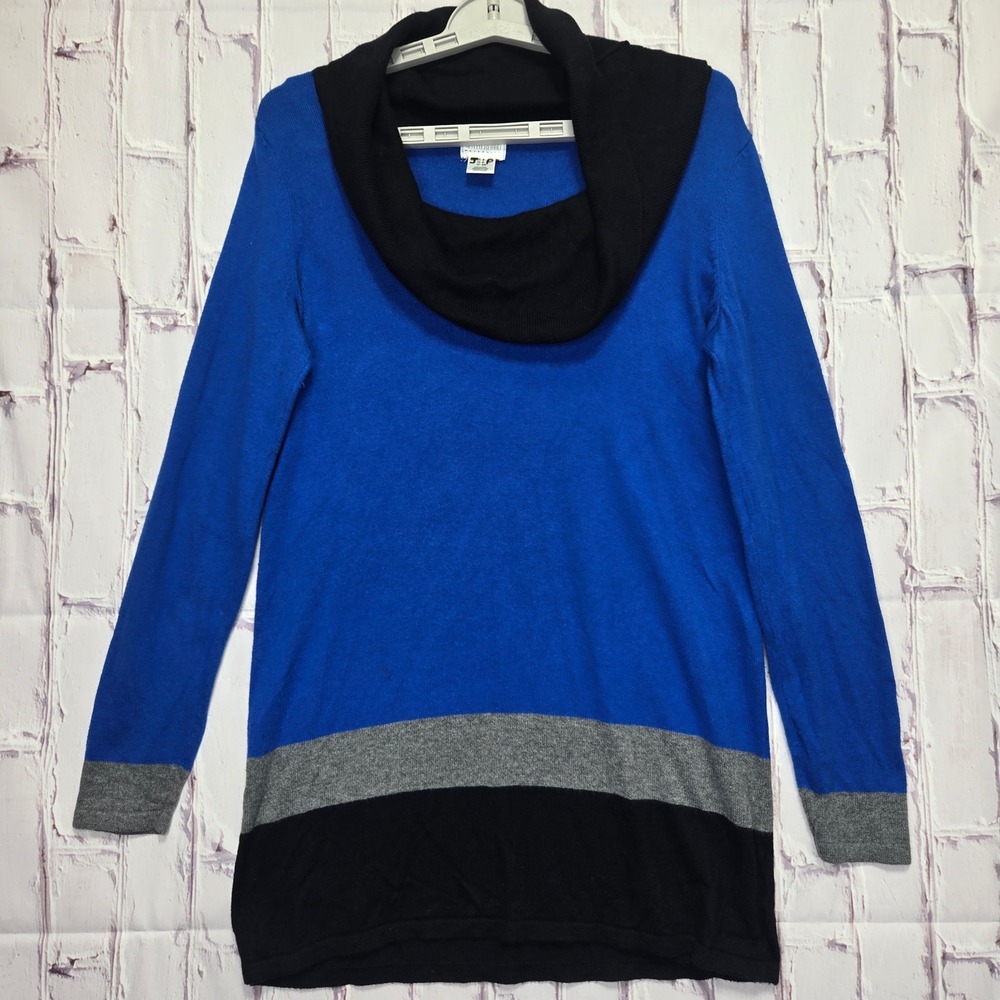 Motherhood Maternity Sweater Stretchy Colorblock Cowl Neck Knit Tunic Women S